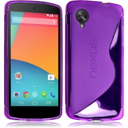 Housse Etui Coque S-Line couleur Violet pour LG Google Nexus 5 + Film de Protection 