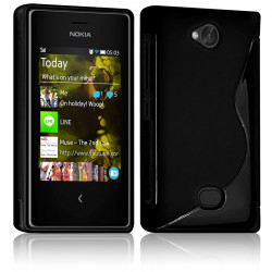 Housse Etui Coque S-Line couleur Noir pour Nokia Asha 503 + Film de Protection 