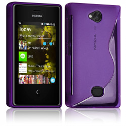 Housse Etui Coque S-Line couleur Violet pour Nokia Asha 503 + Film de Protection 