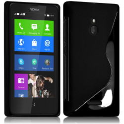 Housse Etui Coque S-Line couleur Noir pour Nokia XL + Film de Protection 