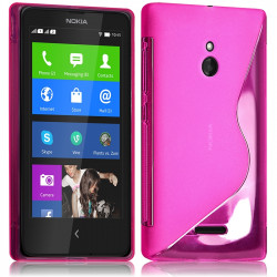Housse Etui Coque S-Line couleur Rose Fushia pour Nokia XL + Film de Protection 