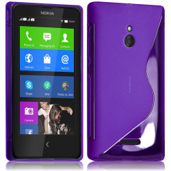 Housse Etui Coque S-Line couleur Violet pour Nokia XL + Film de Protection 