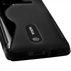 Housse Etui Coque S-Line couleur Noir pour Nokia Asha 210 + Film de Protection 