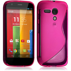Housse Etui Coque S-Line couleur Rose Fushia pour Motorola Moto G + Film de Protection 