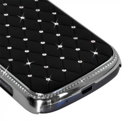 Housse Etui Coque rigide style Diamant couleur Noir pour Samsung Galaxy Trend + Film de Protection