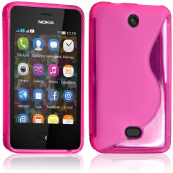 Housse Etui Coque S-Line couleur Rose Fushia pour Nokia Asha 501 + Film de Protection 