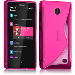Housse Etui Coque S-Line couleur Rose Fushia pour Nokia X + Film de Protection 