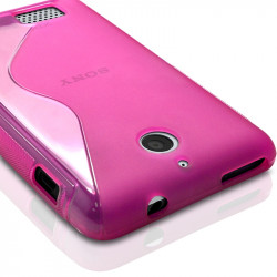 Housse Etui Coque S-Line couleur Rose Fushia pour Sony Xperia E1 + Film de Protection 