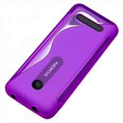 Housse Etui Coque S-Line couleur Violet pour Nokia Asha 206 + Film de Protection 