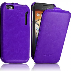 Housse Etui Coque Rigide à Clapet couleur Violet pour Alcatel One Touch 995 Ultra + Film de Protection 
