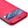 Etui à Rabat Latéral Fenêtre Couleur Rose Fushia pour Samsung Galaxy Note 2 + Film