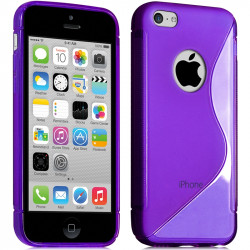 Housse Etui Coque S-Line couleur Violet pour Apple iPhone 5C + Film de Protection 