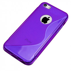 Housse Etui Coque S-Line couleur Violet pour Apple iPhone 5C + Film de Protection 
