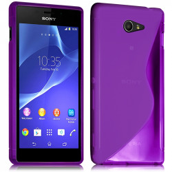 Coque S-Line couleur Violet pour Sony Xperia M2 + Film de Protection 