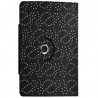 Housse Coque Etui Portefeuille Universel Style Diamant pour Archos 50 Helium 4G Couleur Noir