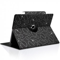 Housse Coque Etui Portefeuille Universel Style Diamant pour Archos 50 Helium 4G Couleur Noir