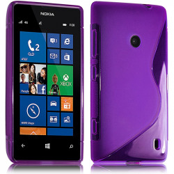 Housse Etui Coque S-Line couleur Violet pour Nokia Lumia 520 + Film de Protection 