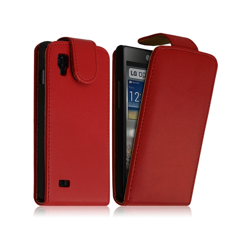 Housse Coque Etui pour LG Optimus L9 couleur Rouge