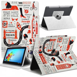 Housse Etui Motif Universel L pour Tablette Polaroid Diamond 9" 