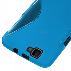 Coque S-Line pour Wiko Rainbow 4G couleur Bleu Turquoise + Film de Protection