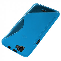 Coque S-Line pour Wiko Rainbow 4G couleur Bleu Turquoise + Film de Protection