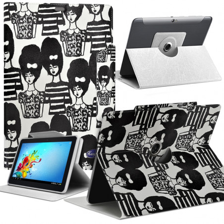 Housse Etui Motif Universel L pour Tablette Archos 101 Neon 10,1” 