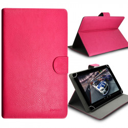 Housse Etui Universel à Rabat Fonction Support Couleur Rose Fushia pour Tablette Polaroid Pearl (8")