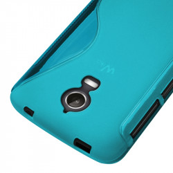 Coque S-Line pour Wiko Wax 4G couleur Bleu Turquoise + Film de Protection