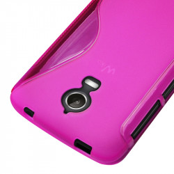 Coque S-Line pour Wiko Wax 4G couleur Rose Fushia + Film de Protection