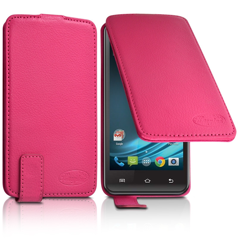 Housse Coque Etui S-view Universel Couleur Rose Fushia pour Archos 50b Platinium