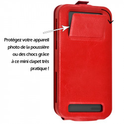 Etui Coque Silicone S-View Couleur rouge Universel XL pour Lenovo S860