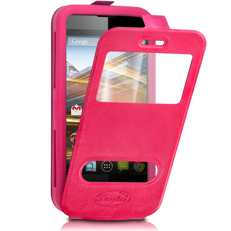 Housse Coque Etui S-view Universel Couleur Rose Fushia pour Archos 50b Platinium