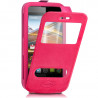 Etui Coque Silicone S-View Couleur rose fushia Universel XL pour Lenovo S860