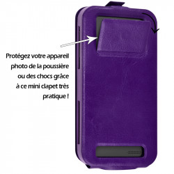 Etui Coque Silicone S-View Couleur violet Universel XL pour Orange Nura