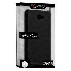 Housse Etui Coque Rigide à Clapet pour Sony Xperia M2 Couleur Blanc + Film de Protection