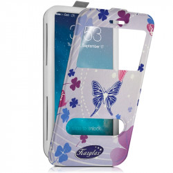 Etui Coque Silicone S-View Motif HF13 Universel S pour Alcatel One Touch Pop S3