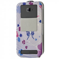 Etui Coque Silicone S-View Motif HF13 Universel S pour Alcatel One Touch Pop S3