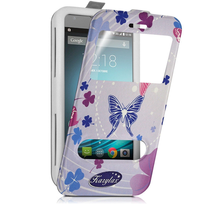 Etui Coque Silicone S-View Motif HF13 Universel M pour Logicom S450