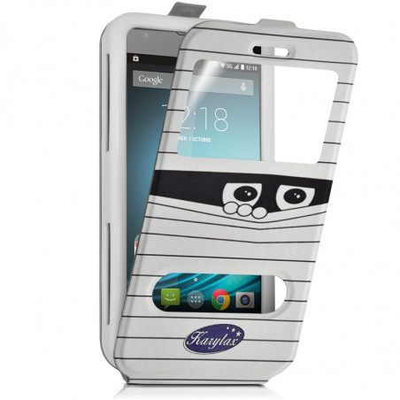 Etui Coque Silicone S-View Motif Universel M pour Logicom S450