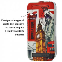 Etui Coque Silicone S-View Motif Universel M pour Logicom S450