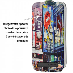 Etui Coque Silicone S-View Motif Universel M pour Polaroid Crystal Pro 4544p