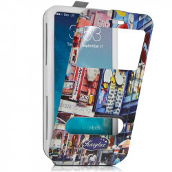 Etui Coque Silicone S-View Motif Universel L pour Alcatel One Touch Pop C7