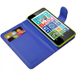 Etui Portefeuille mode Support Style Diamant Couleur Bleu pour Nokia Lumia 630