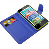 Etui Portefeuille mode Support Style Diamant Couleur Bleu pour Nokia Lumia 630