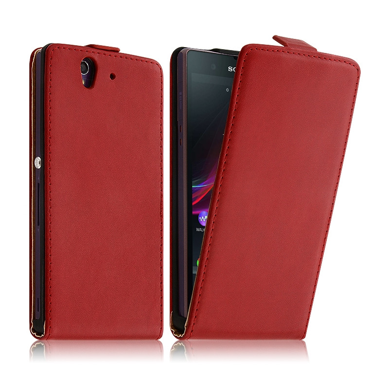 Housse Coque Etui pour Sony Xperia Z Couleur Rouge