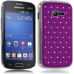 Housse Etui Coque rigide style Diamant couleur Violet pour Samsung Galaxy Trend Lite + Film de Protection 