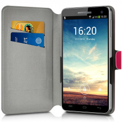 Housse Etui Porte-Carte Support Universel M Couleur Rose Fushia pour Xiaomi Redmi Note 4G