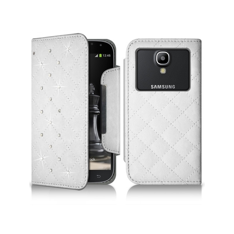 Etui Portefeuille Diamant Universel S couleur blanc pour Samsung Galaxy Trend 2 Lite