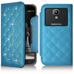 Etui Portefeuille Diamant Universel S couleur bleu clair pour Samsung Galaxy Trend 2 Lite