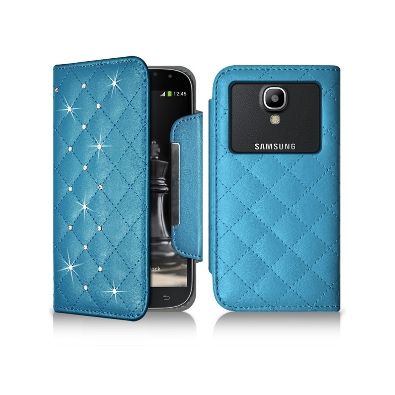 Etui Portefeuille Diamant Universel S couleur bleu clair pour Samsung Galaxy Trend 2 Lite